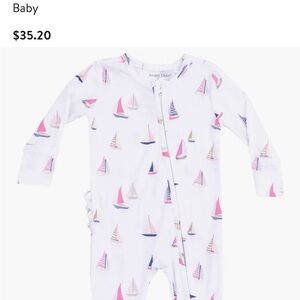 Angel Dear White and Pink Sailboat Footie